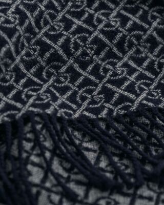 Gant sininen kuviollinen villahuivi