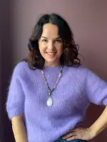 Peura Collection lilan sävyinen moihairneulepusero