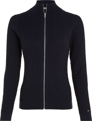 Tommy Hilfiger tummansininen neuletakki vetoketjulla