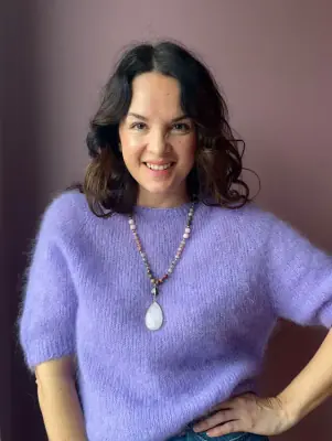 Peura Collection lilan sävyinen moihairneulepusero