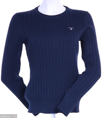 Gant tummansininen neulepusero pyöreällä pääntielllä