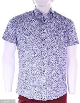 Petrifun sinikuvioinen slim fit lyhythihainen paita