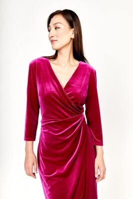 Frank Lyman fuksian sävyinen samettimekko
