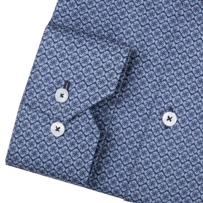 Petrifun sinikuvioinen kauluspaita erikoispitkillä hihoilla