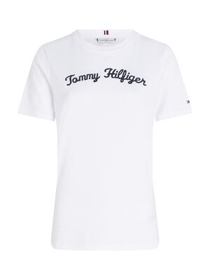 Tommy Hilfiger valkoinen t-paita brodeerauksella