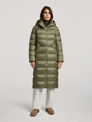 Reset salvianvihreä pitkä untuvatakki