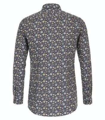 Venti kukkakuvioinen body fit kauluspaita