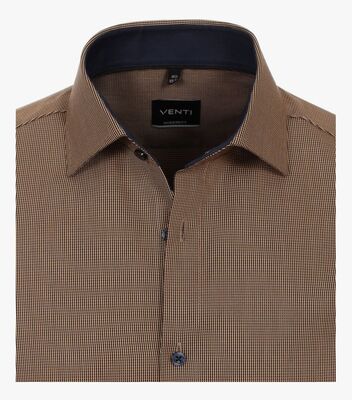 Venti modern fit ruskeasävyinen kauluspaita