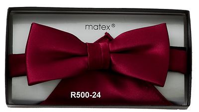 Matex viininpunainen rusetti ja taskuliina