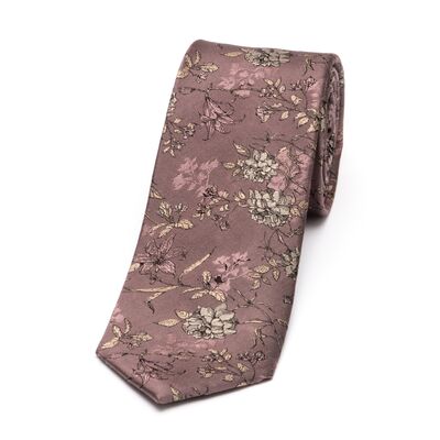 Matex roosansävyinen kukkakuosillinen silkkisolmio