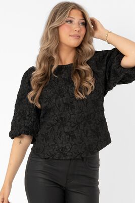 Capri Collection musta rusetti pusero