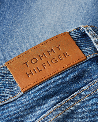 Tommy hilfiger vaaleat korkeavyötäröiset slim fit farkut