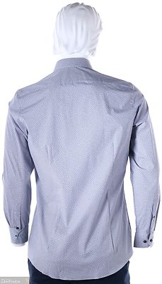 Venti vaaleanharmaa pikkuruudullien kauluspaita