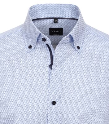 Venti sinikuvioinen lyhythihainen modern fit kauluspaita