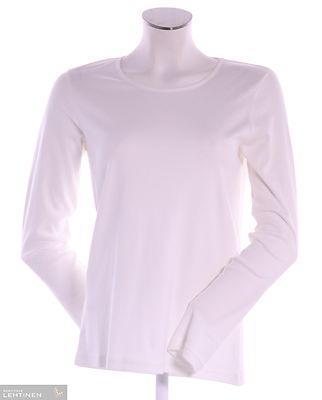 Signaturen luonnonvalkoinen pitkähihainen paita pyöreällä pääntiellä