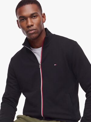 Tommy Hilfiger musta vetoketjullinen collegetakki