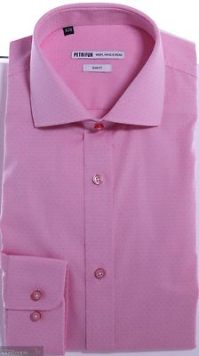 petrifun vaaleanpunainen kauluspaita slim fit mitoituksella