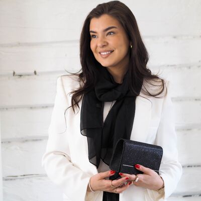 Veniz musta suorakaiteen muotoinen huivi