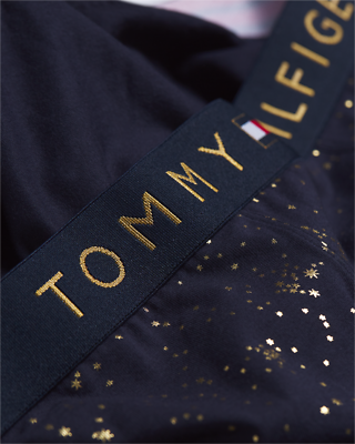 Tommy hilfiger tummansininen kultakuvioinen bokseri