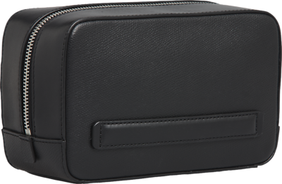 Tommy Hilfiger musta nappanahkainen toilettilaukku
