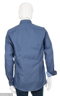 Venti sininen modern fit kauluspaita erikoispitkillä hihoilla