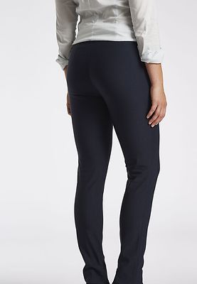 Laurie Vicky Slim fit tummansiniset housut korkealla kuminauha vyötäröllä