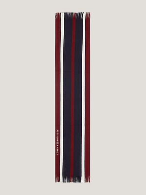 Tommy Hilfiger sini/puna/valkoraidallinen neulehuivi