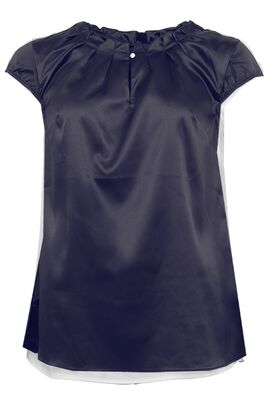 STI tummansininen satiinitoppi