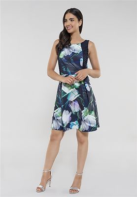 Swing kuviollinen lyhyt kellohelma mekko