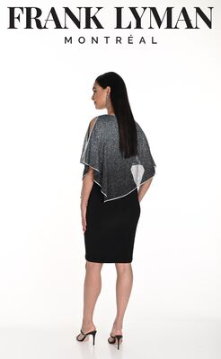 Frank Lyman juhlamekko vihreän sävyisellä glitteriponcholla