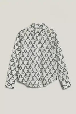 Gant luonnonhvalkoinen köysikuosinen puuvilla voilee paitapusero