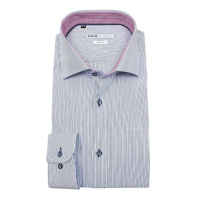 Siniharmaa raidallinen slim fit paita