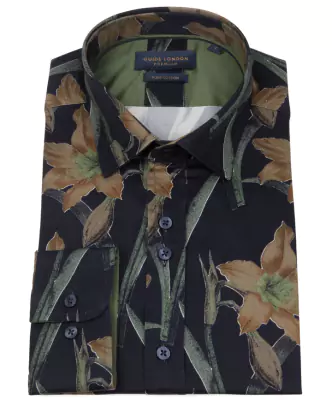 Guide London vihreäkuvioinen kauluspaita