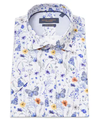 Guide London lyhythihainen kuviollinen slim fit kauluspaita