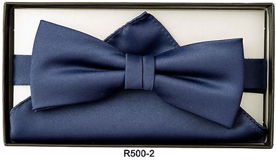 Matex tummansininen rusetti ja taskuliina