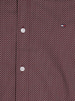 Tommy Hifiger viininpunainen kuviollinen slim fit paita