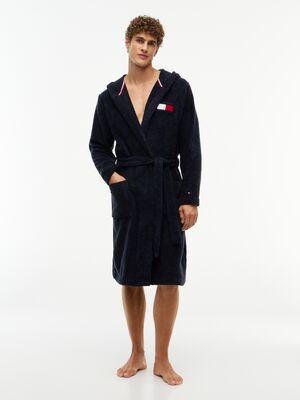 Tommy Hilfiger tummansininen unisex froteekylpytakki