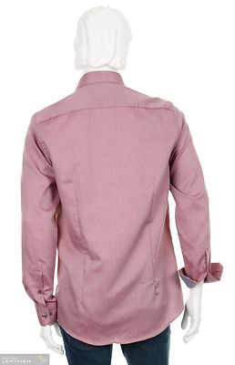 Venti punasävyinen modern fit kauluspaita erikoispitkällä hihalla