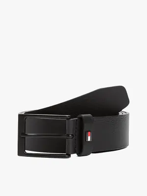 Tommy Hilfiger musta nahkavyö mustalla soljella