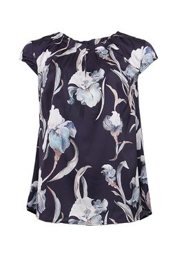 STI tummansininen kuviollinen toppi