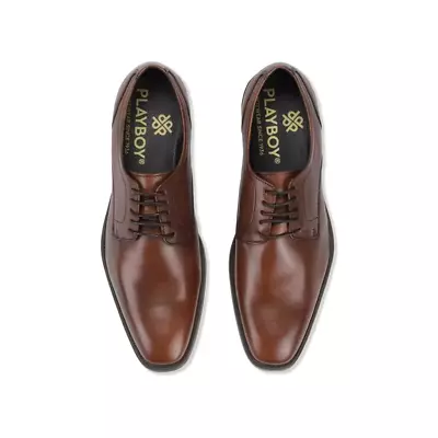 Playboy merkin konjakinväriset nauhalliset nahkakengät