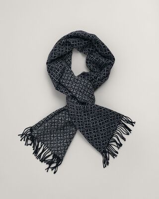 Gant sininen kuviollinen villahuivi