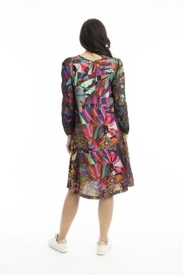 Orientique pitkähihainen värikäs mekko