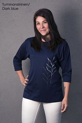 Pikkupuoti tummansininen trikoo pusero