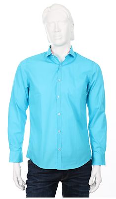 Petrifun turkoosi modern fit kauluspaita