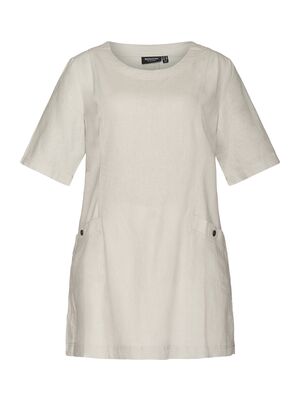 Signature pellavan sävyinen a-linjainen tunika lyhyellä hihalla