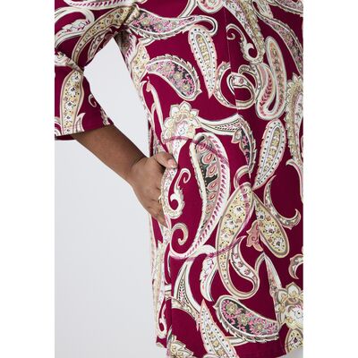 Pont Neuf a-linjainen tunika viininpunaisen ja beigen sävyissä