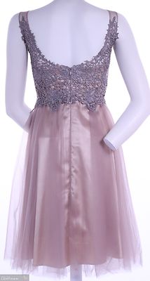 Lasense vanhanroosan sävyinen tyllihelmainen juhlamekko