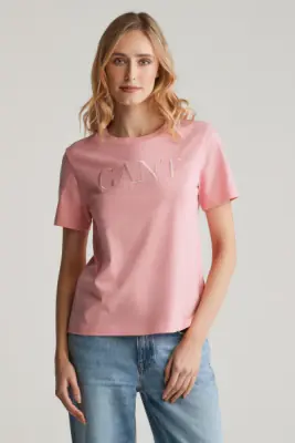 Gant brodeerattu pinkki t-paita