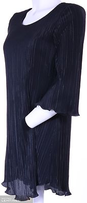 Muoti herrala musta pliseerattu tunika